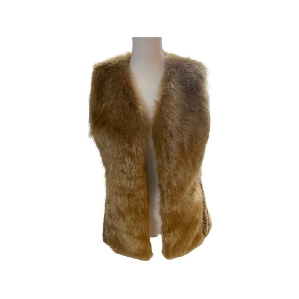 NWT Ya Los Angeles  Brown Faux Fur Vest